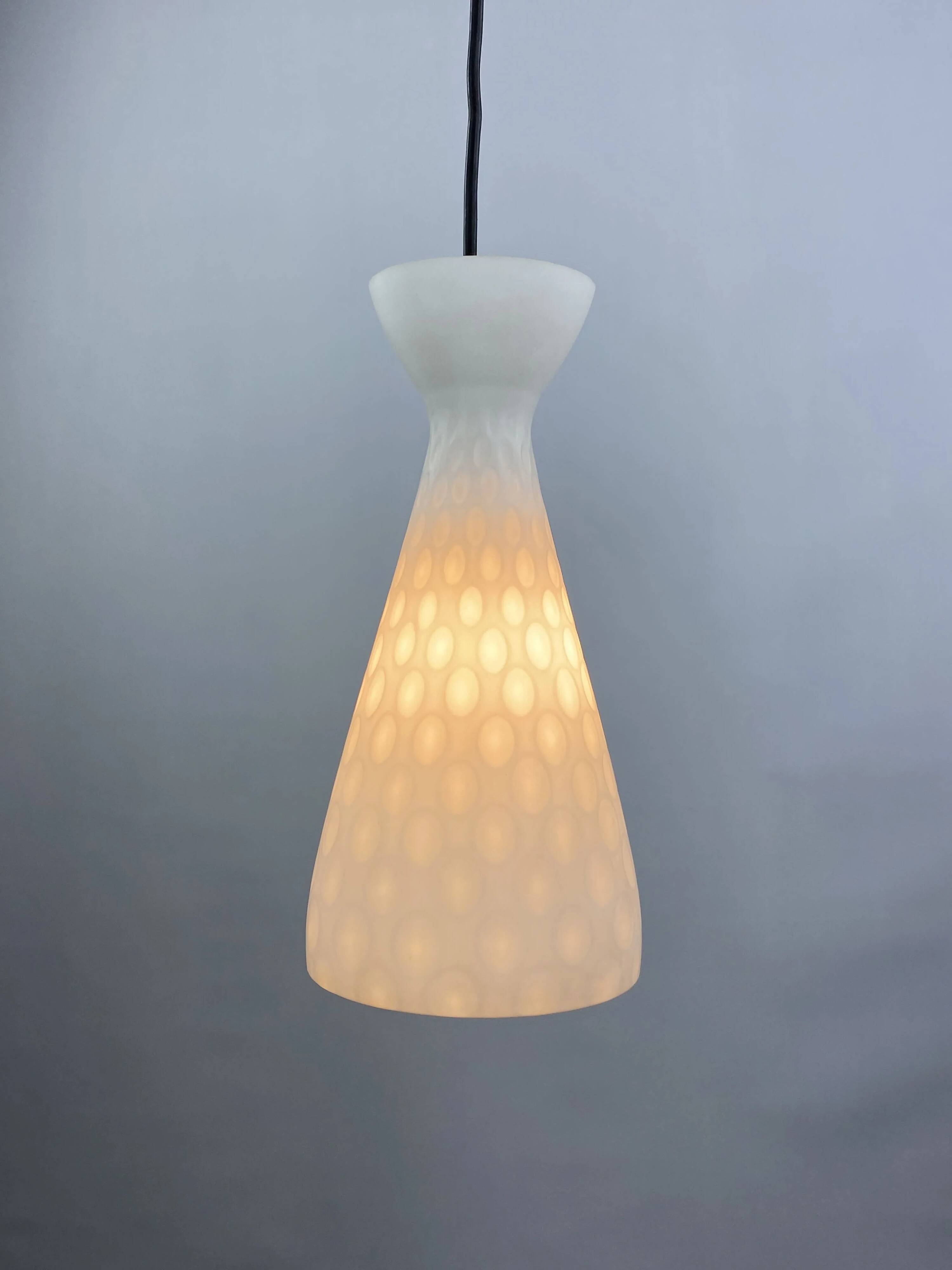 Glass hanging lamp by Aloys Gangkofner IBIZA for Peill & Putzler 1960