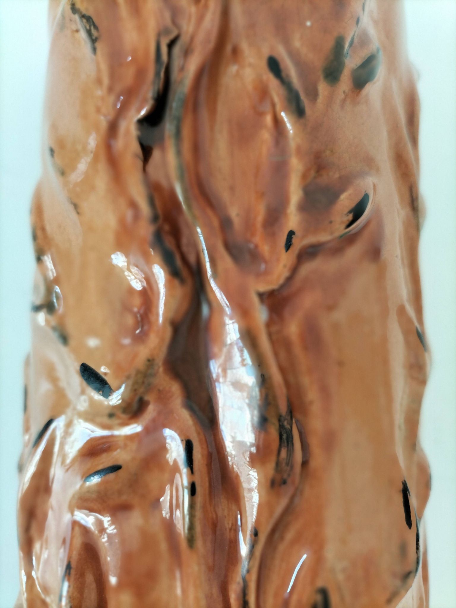 Stoneware vase signed LM, organic style, 70s/90s