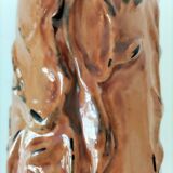 Stoneware vase signed LM, organic style, 70s/90s