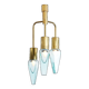 Flavio Poli for Seguso Murano glass and brass chandelier 1950