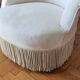 Fauteuil crapaud tissu blanc