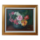 Canvas, flower painting and gold frame