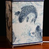 Lantern lamp in vintage Japanese fabric pattern carp koi