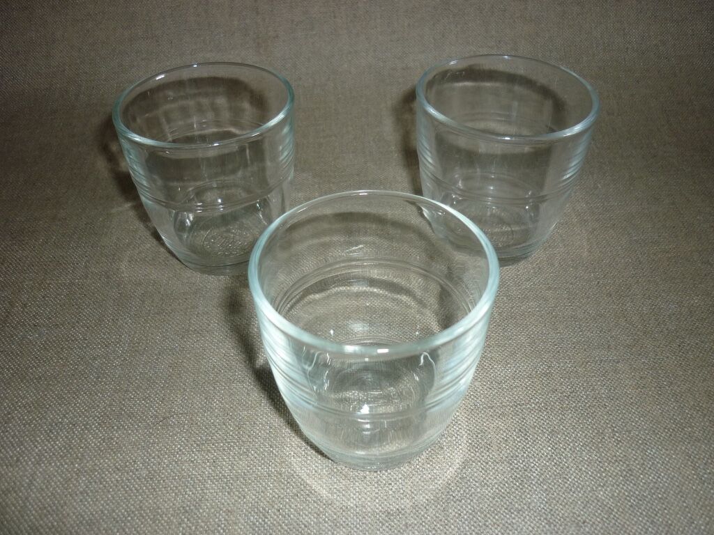 Small transparent Duralex glass x3