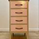 Beige and pale pink revamped 4-drawer bedside table