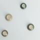 Set of 4 Scandinavian collection bowls in brown and green stoneware, mid-20th century.