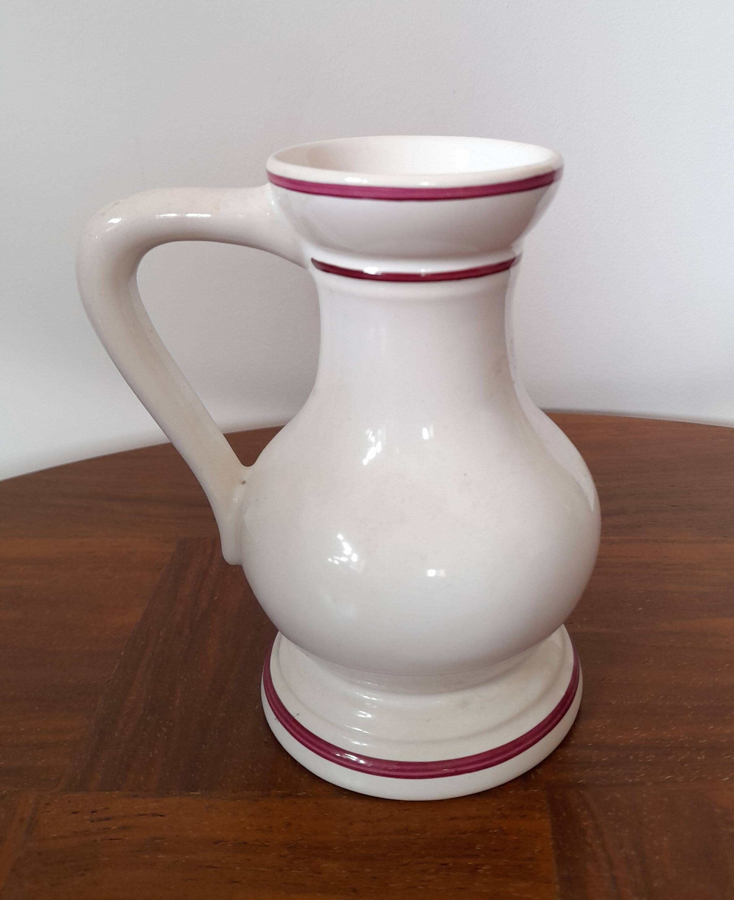 Vintage earthenware vase with floral decoration, Strasbourg