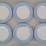 Flat Plates in Faience Café Gilbert by Moulin des Loups Vintage