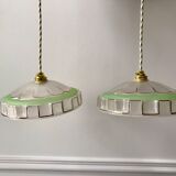 3 green granite glass suspensions 50-60s