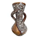 Old pyrite and enamelled stoneware vase from the Vallauris brand