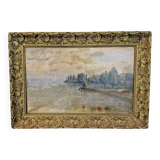 Oil on canvas – Lake Geneva, signed Thorimbert
