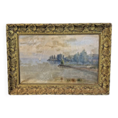 Huile sur toile – Lac Léman signée Thorimbert -