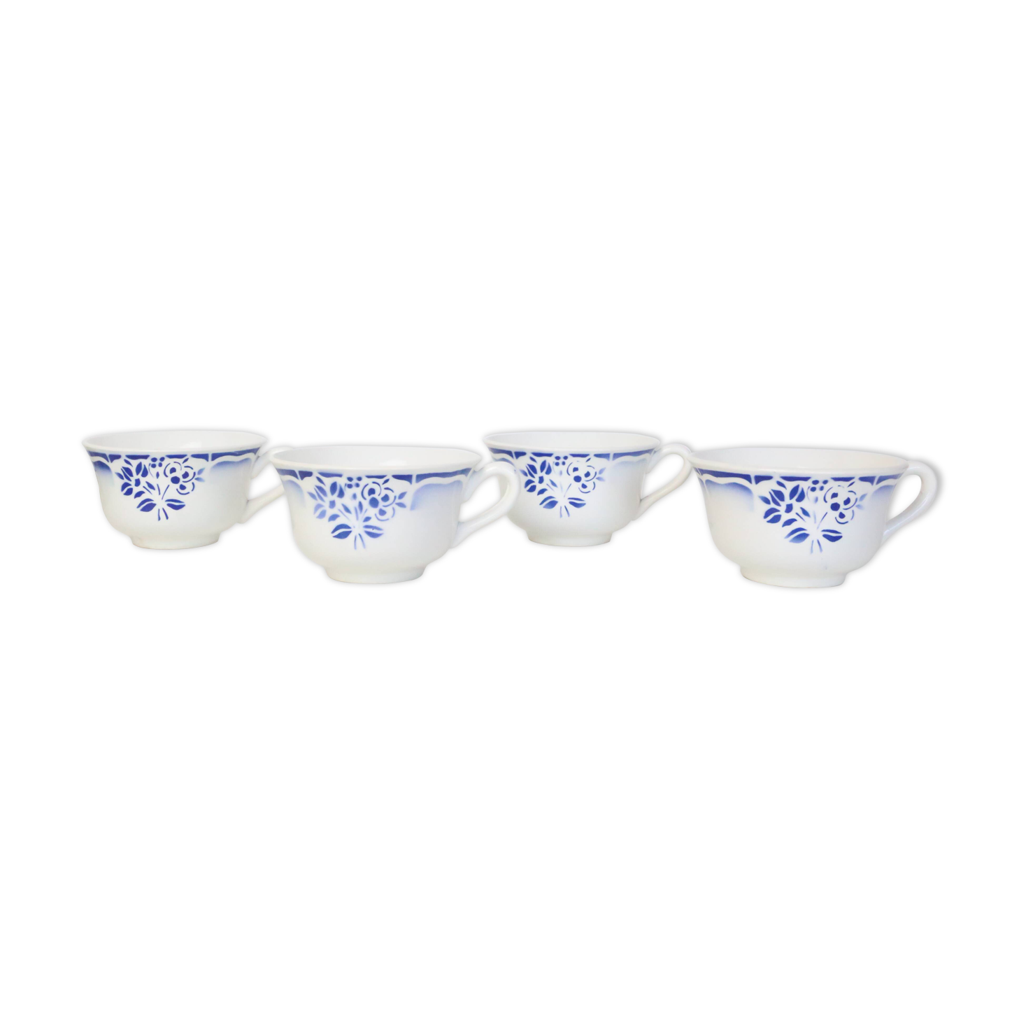 Set of 4 Céranord cups, vintage, French