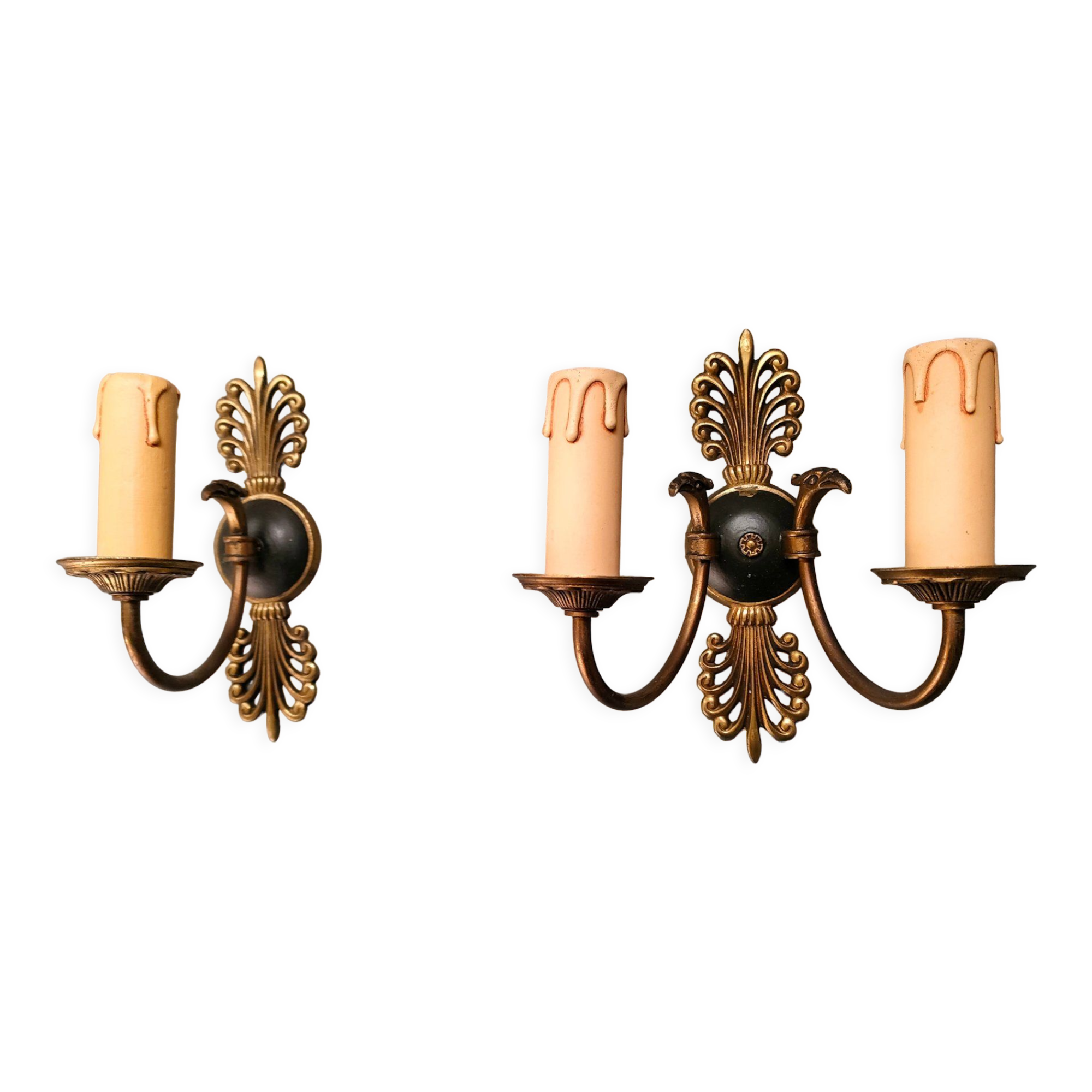 Pair of Empire eagle's head sconces in Palmettes 1900/1920