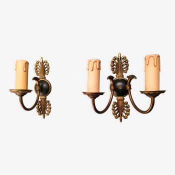 Pair of Empire eagle's head sconces in Palmettes 1900/1920