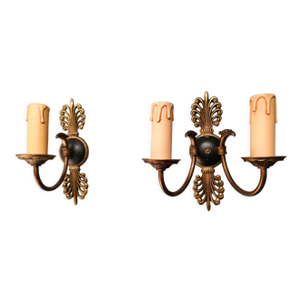 Paire d'appliques Empire tête d'aigle à Palmettes 1900/1920
