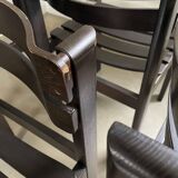 Set of vintage design slat chairs