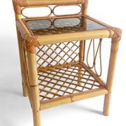 Mid-Century Bamboo and Rattan Nightstands, Spain, Hand-Crafted, 1970s