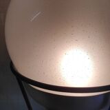 Tripod table lamp in metal, aluminum and blown glass - mid-20th century