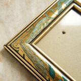 Gold & blue photo frame, wall or standing circa 1980