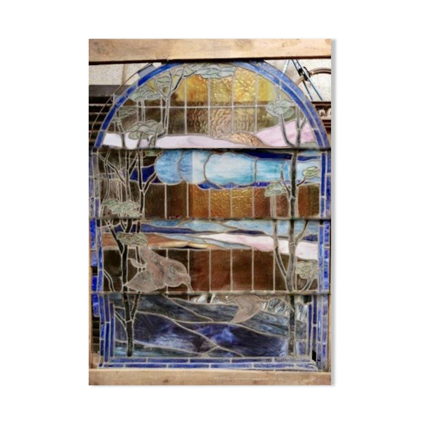 Art deco stained glass window