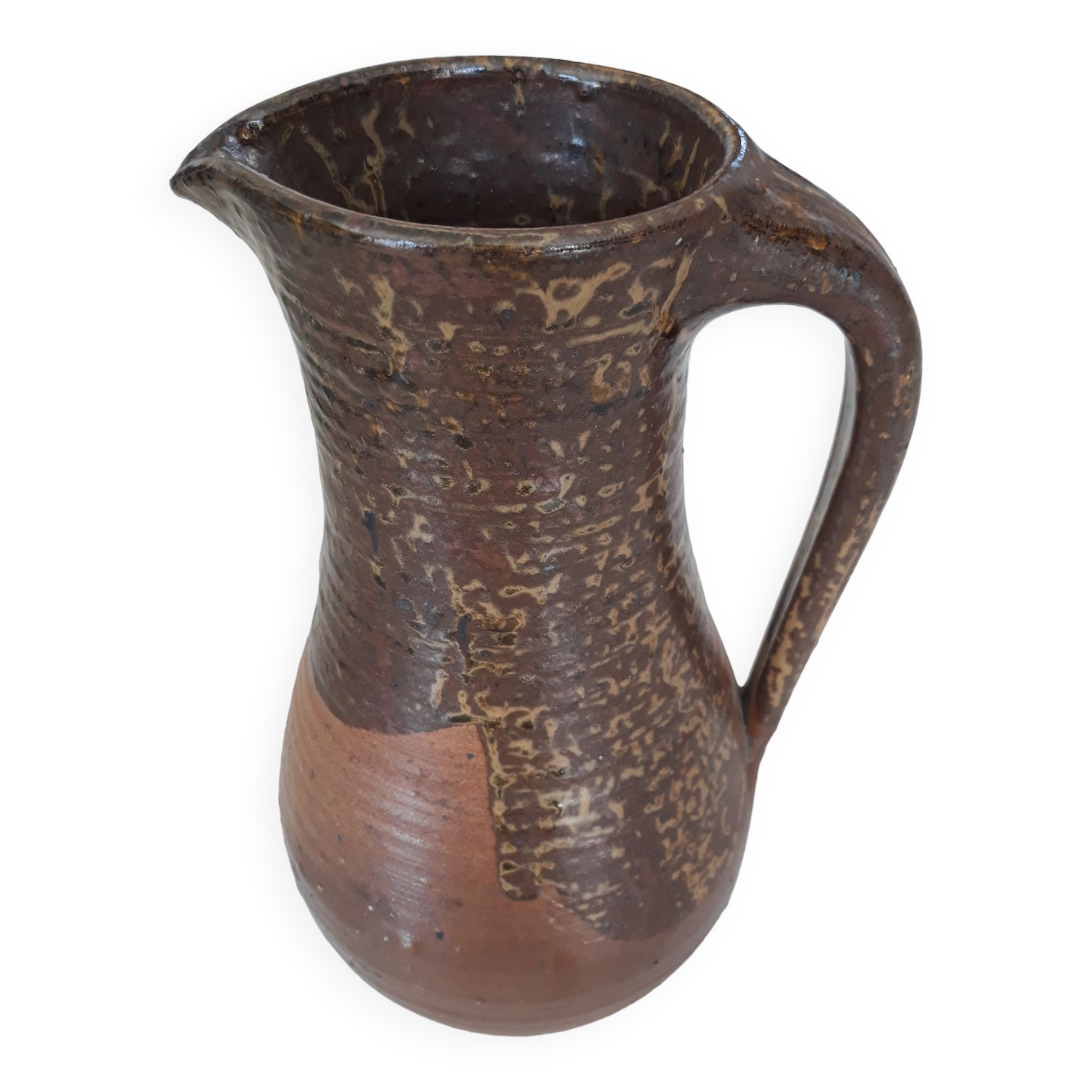 Vintage stoneware pitcher signed boutin