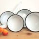 Series of 4 vintage enamelled casserolles
