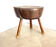 Large brutalist solid wood round tripod side table