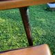 Rare fauteuil en skaï marron clair, de "Colette Gueden" , designer des années 50