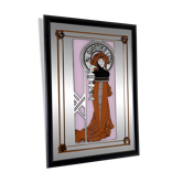 Miroir Art Nouveau vintage Alphonse Mucha | Encadré “Au Quartier Latin”