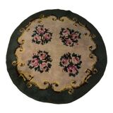 Round vintage wool rug 145cm
