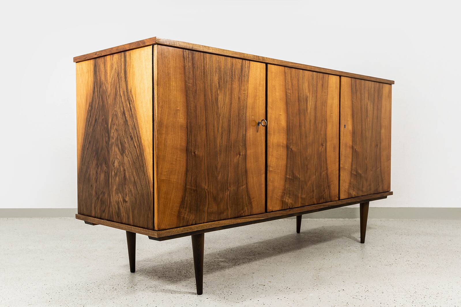 Vintage Walnut Sideboard By Lfm, Poland, 1970’s