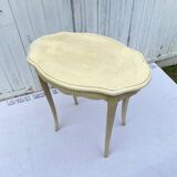 Bolster one drawer eggshell color cracked effect side table 1970