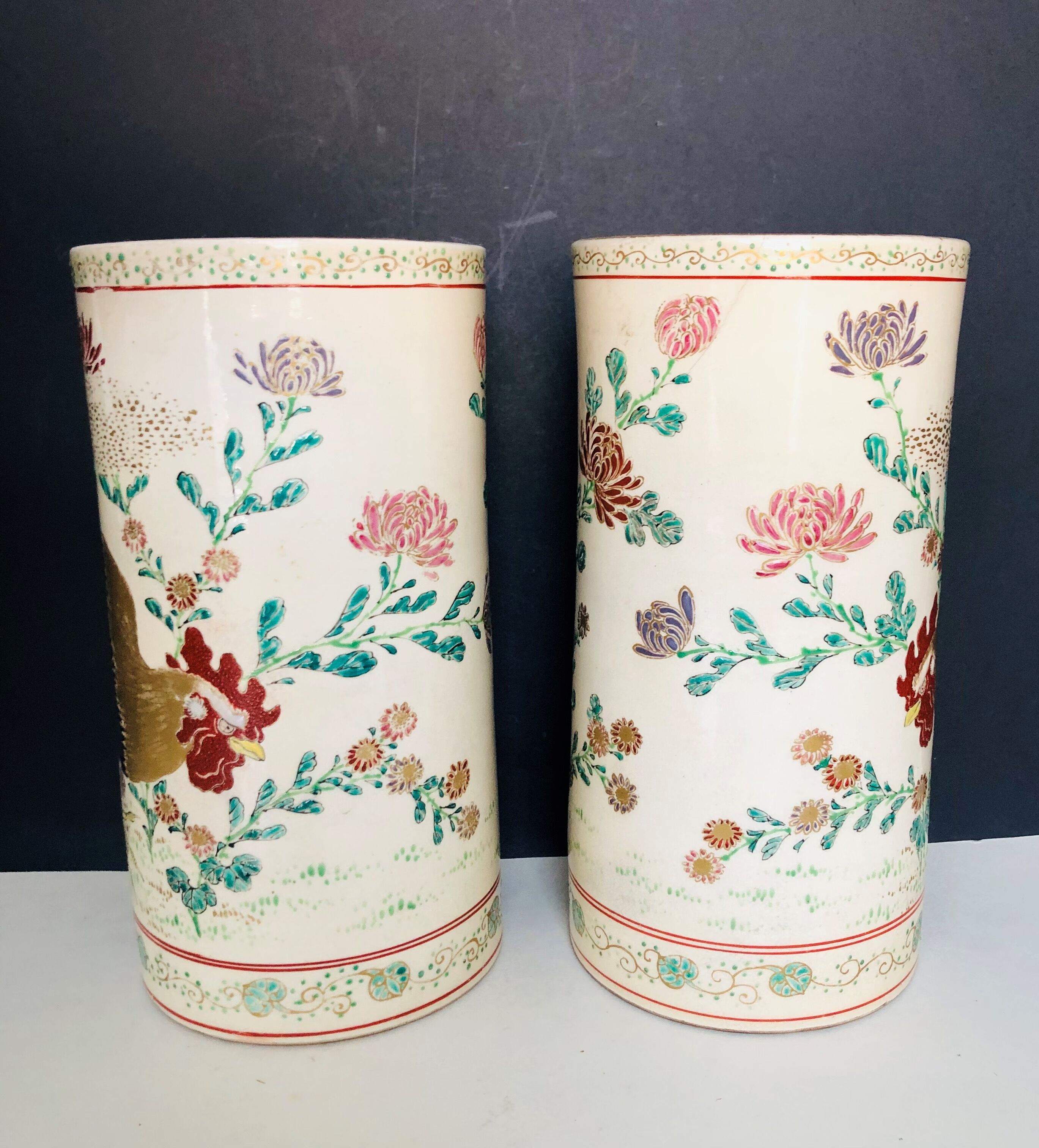 Pair of ancient roller vases