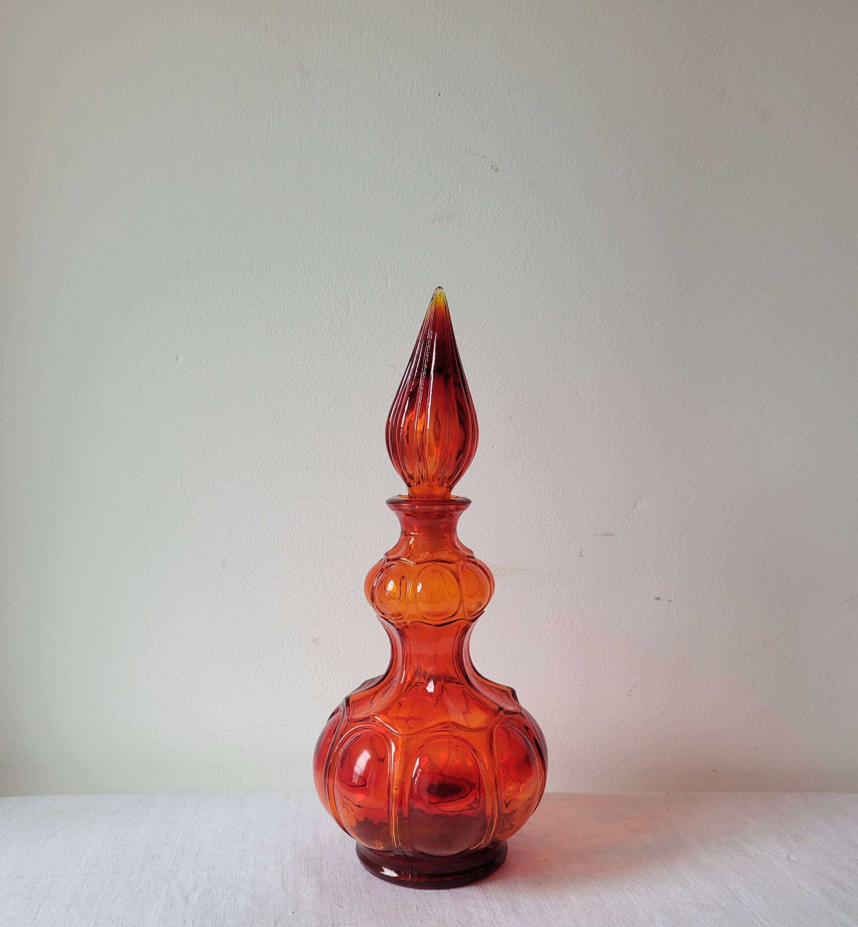 Italian red glass carafe