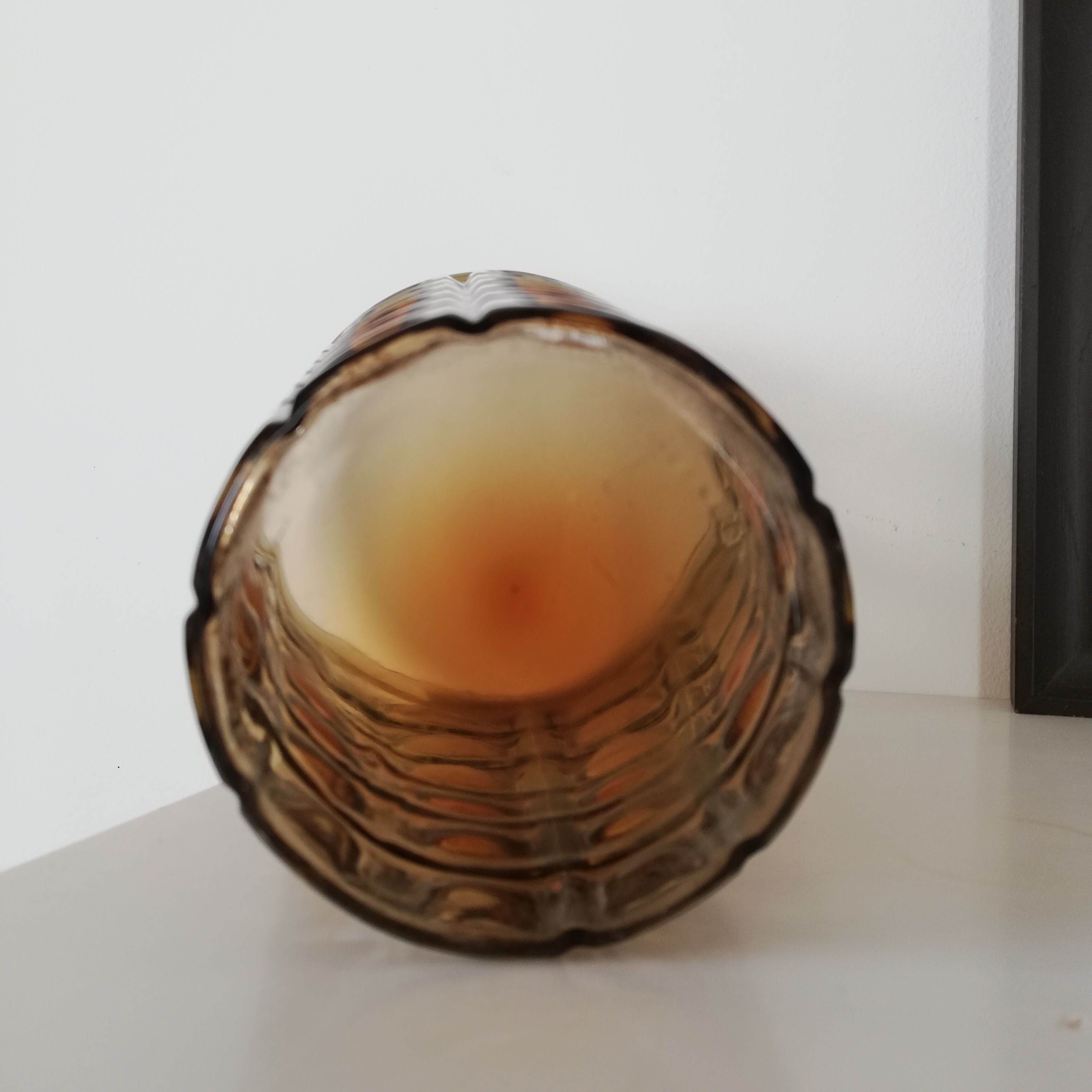 Amber yellow glass vase