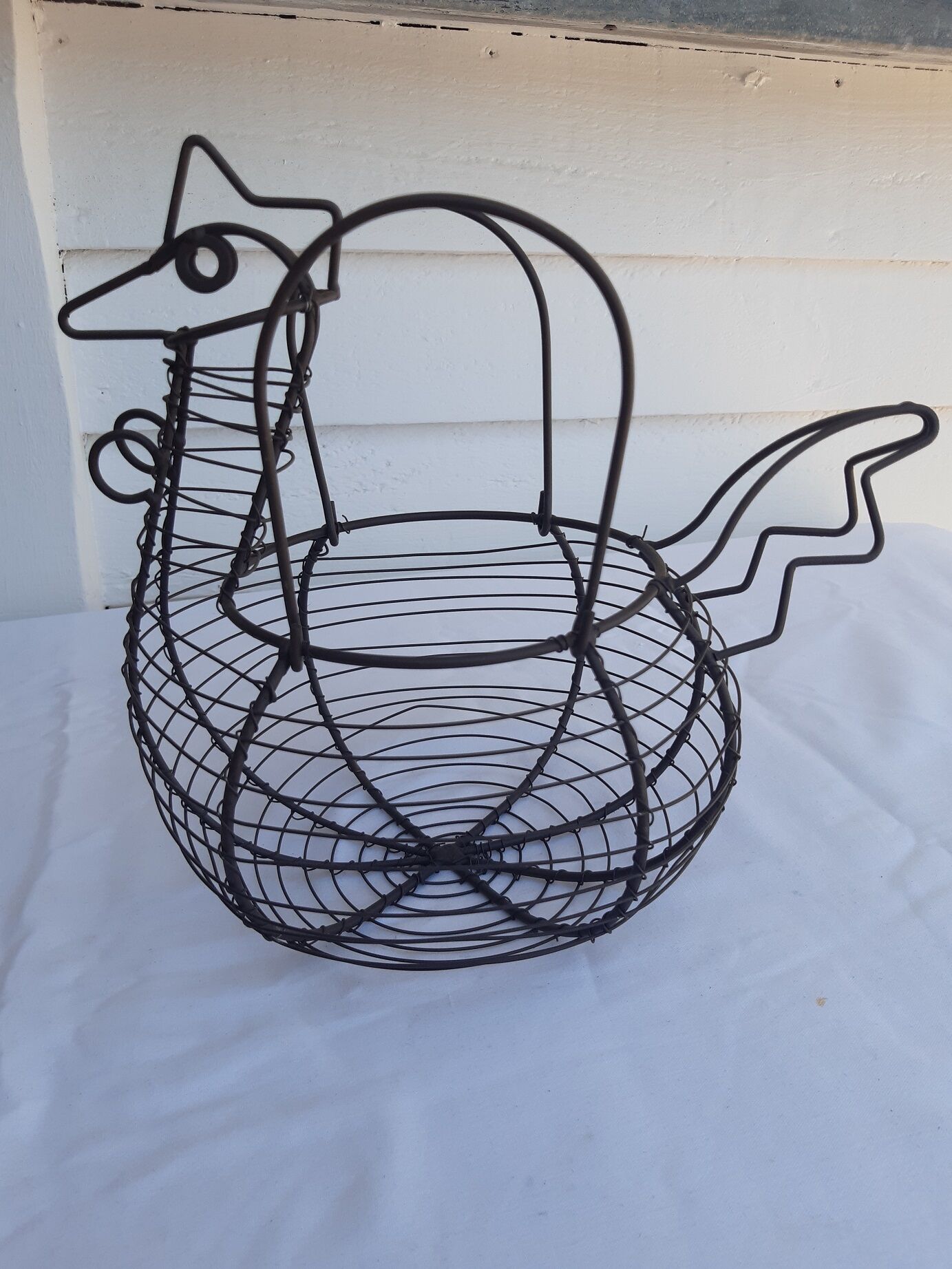 Old metal egg basket