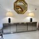 Sandro Petti enormous octagonal mirror brass chrome 1970s Maison Jansen