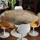 Tulip Knoll Table Saarinen + 4 chairs – Vintage design – Calacatta marble
