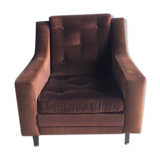 Tobacco velvet armchair