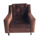 Fauteuil velours tabac