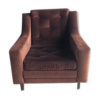 Tobacco velvet armchair