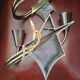 Splendid pair of bronze wall sconces by Jules Leleu? Art Deco.