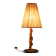 Tree Trunk table lamp in acacia, oak, and linen, 1950s