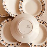 Set of 6 old hollow plates from the Badonviller factory