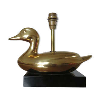 Golden ceramic "duck" lampfoot 70s