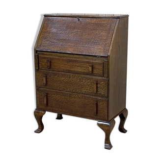 Bureau secrétaire anglais en chêne des années 1930