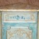 Buffet d'angle vintage peint main style français dessus marbré