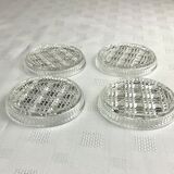 Series of 4 vintage glass coasters