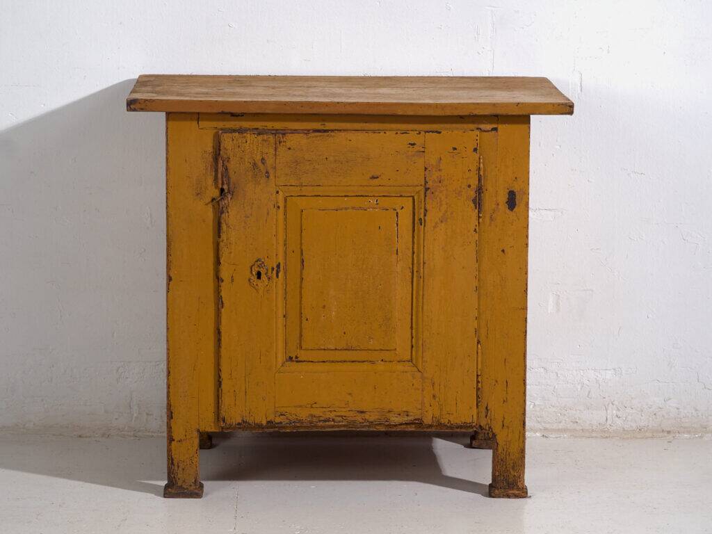 Small mustard-coloured cabinet – Central Europe, around 1890
